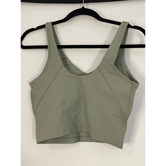 The Gym People Women's Sage Green V Neck Crop Tank Top Size S - Picture 2 of 8